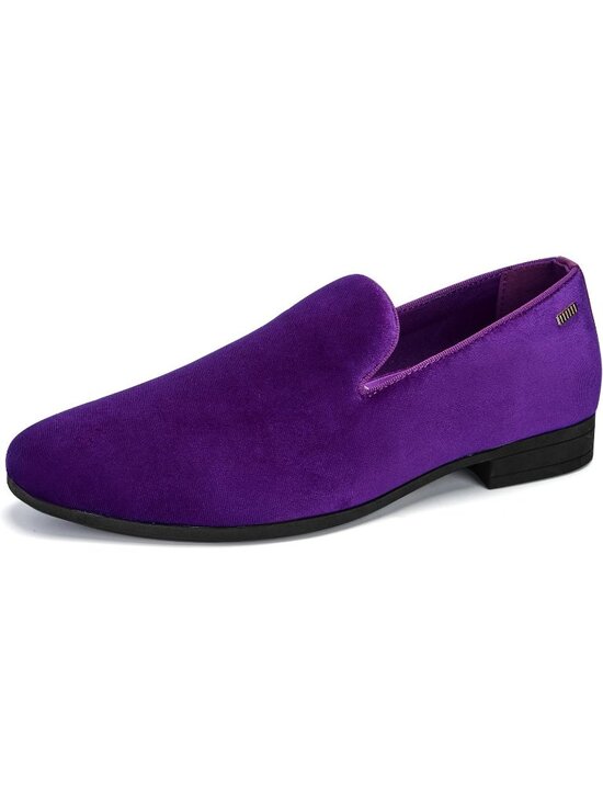 UUBARIS Men\'s Purple West Velvet Loafers Slip On Tuxedo Fashion Style Shoes